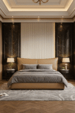 Bellagio Upholstered Bed | Luxury Beige Headboard by BOSQUE